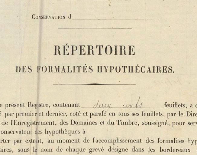 Etape 2. Rechercher sur les répertoires de formalités hypothécaires